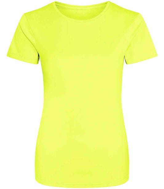 Just Cool JC005 Electric Yellow Front -  Ready to be Printed by Custard Workwear - Cheap Personalised and Customised Workwear in Nottinghamshire, Derbyshire and Leicestershire