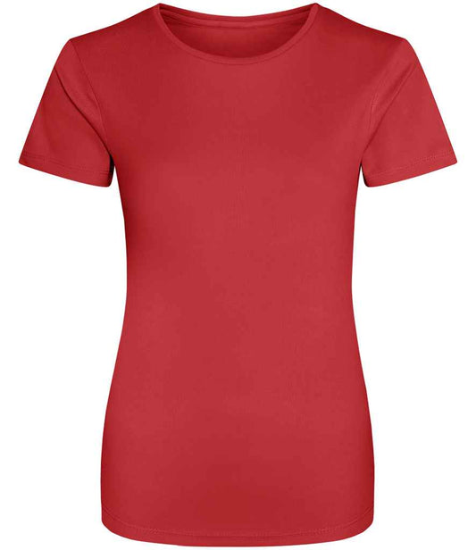 Just Cool JC005 Fire Red Front -  Ready to be Printed by Custard Workwear - Cheap Personalised and Customised Workwear in Nottinghamshire, Derbyshire and Leicestershire