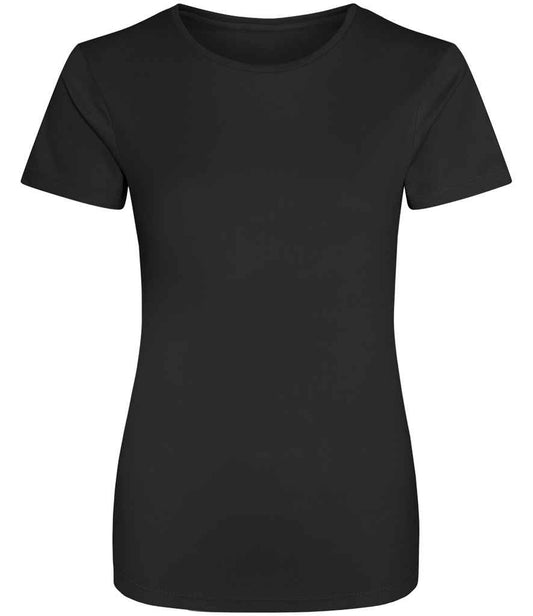 Just Cool JC005 Jet Black Front -  Ready to be Printed by Custard Workwear - Cheap Personalised and Customised Workwear in Nottinghamshire, Derbyshire and Leicestershire