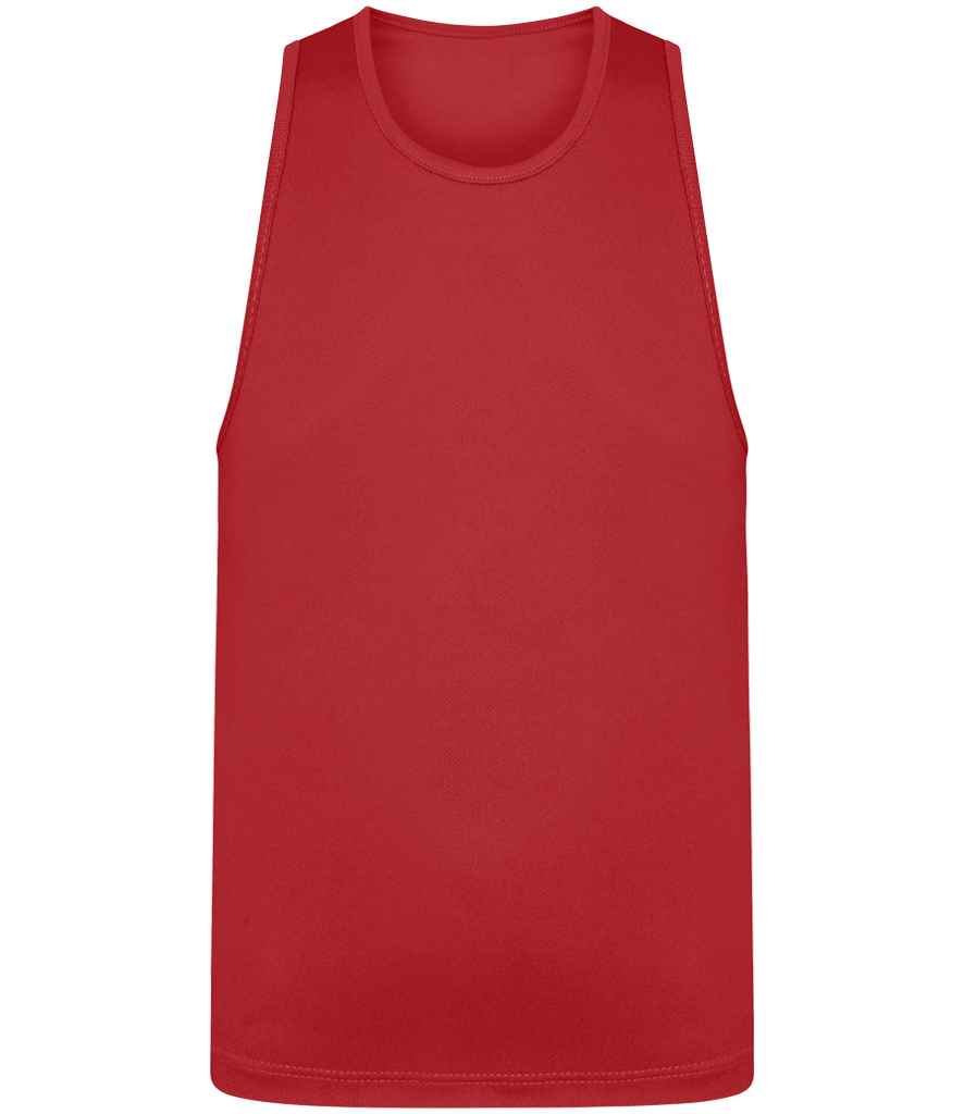 Just Cool JC007B Fire Red Front -  Ready to be Printed by Custard Workwear - Cheap Personalised and Customised Workwear in Nottinghamshire, Derbyshire and Leicestershire