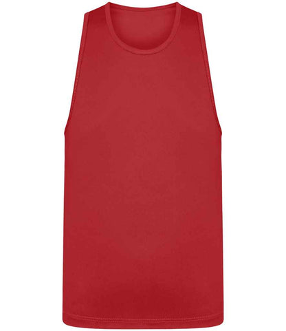 Just Cool JC007B Fire Red Front -  Ready to be Printed by Custard Workwear - Cheap Personalised and Customised Workwear in Nottinghamshire, Derbyshire and Leicestershire