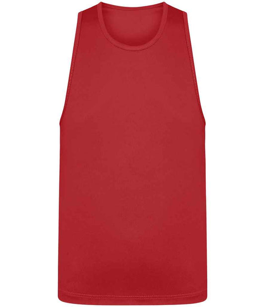 Just Cool JC007B Fire Red Front -  Ready to be Printed by Custard Workwear - Cheap Personalised and Customised Workwear in Nottinghamshire, Derbyshire and Leicestershire