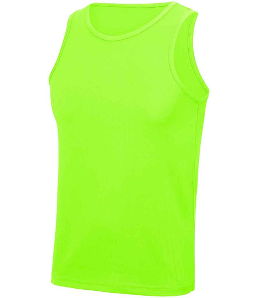 Just Cool JC007 Electric Green Front -  Ready to be Printed by Custard Workwear - Cheap Personalised and Customised Workwear in Nottinghamshire, Derbyshire and Leicestershire