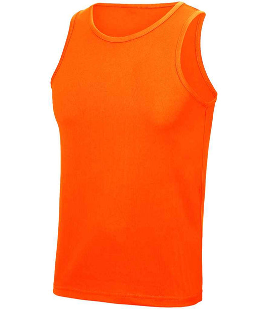 Just Cool JC007 Electric Orange Front -  Ready to be Printed by Custard Workwear - Cheap Personalised and Customised Workwear in Nottinghamshire, Derbyshire and Leicestershire