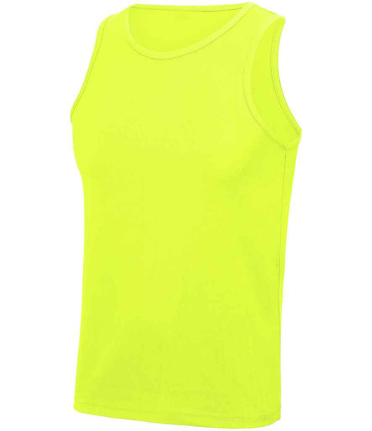 Just Cool JC007 Electric Yellow Front -  Ready to be Printed by Custard Workwear - Cheap Personalised and Customised Workwear in Nottinghamshire, Derbyshire and Leicestershire