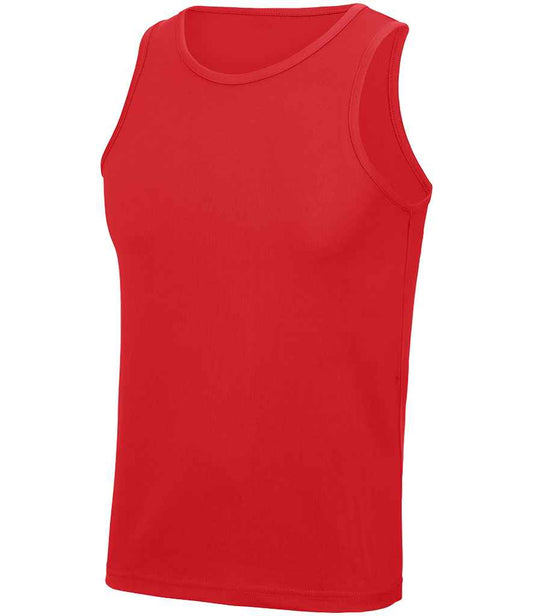 Just Cool JC007 Fire Red Front -  Ready to be Printed by Custard Workwear - Cheap Personalised and Customised Workwear in Nottinghamshire, Derbyshire and Leicestershire