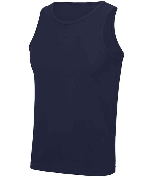 Just Cool JC007 French Navy Front -  Ready to be Printed by Custard Workwear - Cheap Personalised and Customised Workwear in Nottinghamshire, Derbyshire and Leicestershire