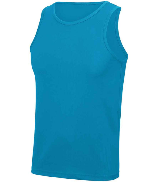 Just Cool JC007 Sapphire Blue Front -  Ready to be Printed by Custard Workwear - Cheap Personalised and Customised Workwear in Nottinghamshire, Derbyshire and Leicestershire
