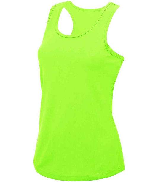 Just Cool JC015 Electric Green Front -  Ready to be Printed by Custard Workwear - Cheap Personalised and Customised Workwear in Nottinghamshire, Derbyshire and Leicestershire
