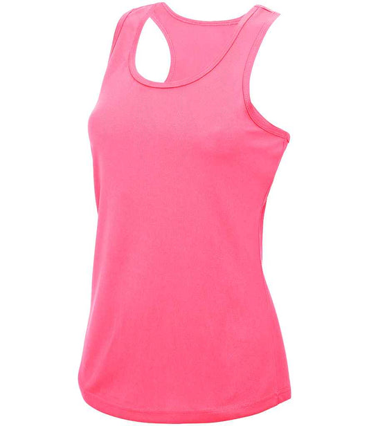 Just Cool JC015 Electric Pink Front -  Ready to be Printed by Custard Workwear - Cheap Personalised and Customised Workwear in Nottinghamshire, Derbyshire and Leicestershire