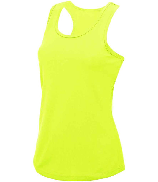 Just Cool JC015 Electric Yellow Front -  Ready to be Printed by Custard Workwear - Cheap Personalised and Customised Workwear in Nottinghamshire, Derbyshire and Leicestershire