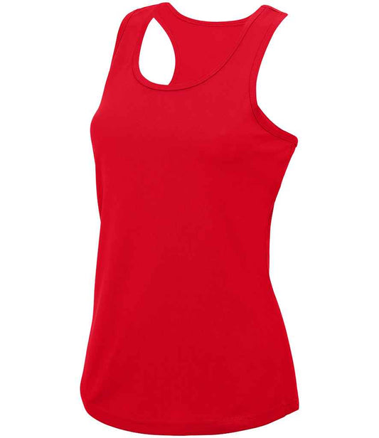 Just Cool JC015 Fire Red Front -  Ready to be Printed by Custard Workwear - Cheap Personalised and Customised Workwear in Nottinghamshire, Derbyshire and Leicestershire