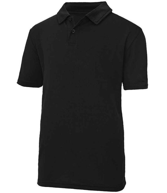 Just Cool JC040B Jet Black Front -  Ready to be Embroidered and Printed by Custard Workwear - Cheap Personalised and Customised Workwear in Nottinghamshire, Derbyshire and Leicestershire