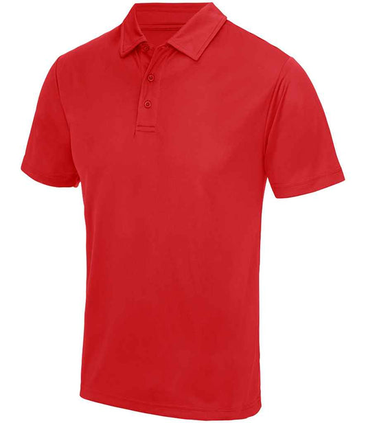 Just Cool JC040 Fire Red Front -  Ready to be Embroidered and Printed by Custard Workwear - Cheap Personalised and Customised Workwear in Nottinghamshire, Derbyshire and Leicestershire