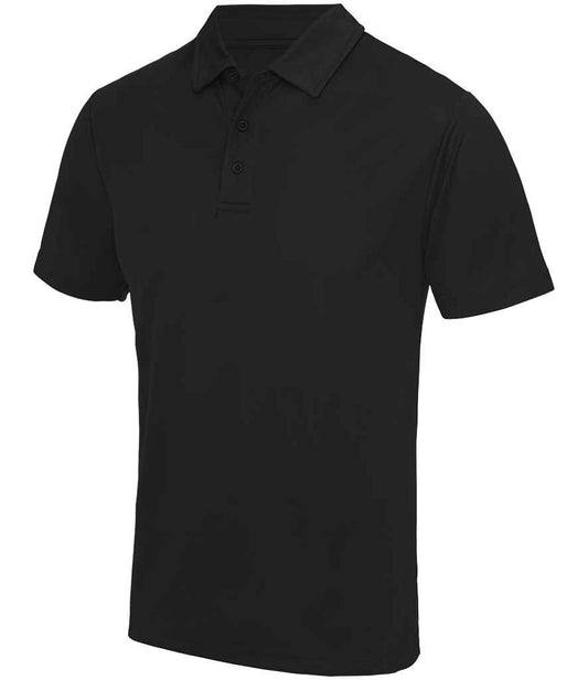Just Cool JC040 Jet Black Front -  Ready to be Embroidered and Printed by Custard Workwear - Cheap Personalised and Customised Workwear in Nottinghamshire, Derbyshire and Leicestershire