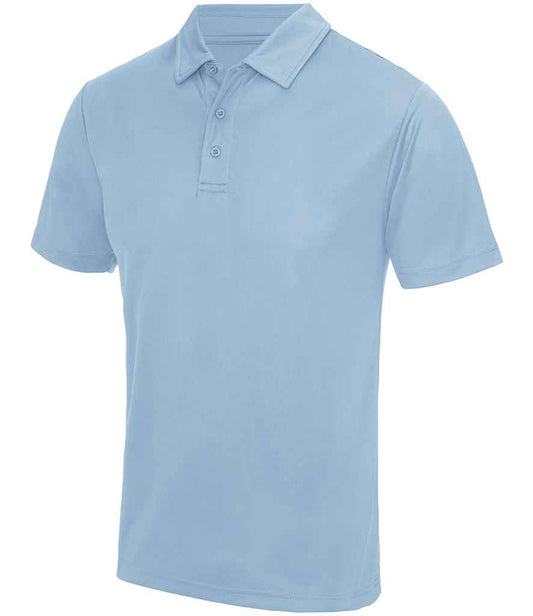 Just Cool JC040 Sky Blue Front -  Ready to be Embroidered and Printed by Custard Workwear - Cheap Personalised and Customised Workwear in Nottinghamshire, Derbyshire and Leicestershire