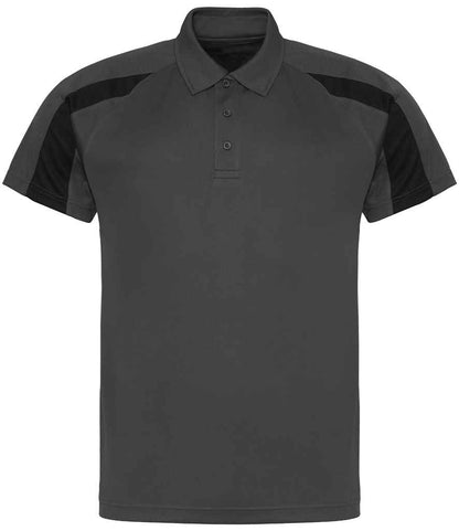 Just Cool JC043 Charcoal/Jet Black Front -  Ready to be Embroidered and Printed by Custard Workwear - Cheap Personalised and Customised Workwear in Nottinghamshire, Derbyshire and Leicestershire