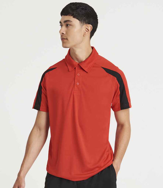 Just Cool JC043 Fire Red/Jet Black Model -  Ready to be Embroidered and Printed by Custard Workwear - Cheap Personalised and Customised Workwear in Nottinghamshire, Derbyshire and Leicestershire