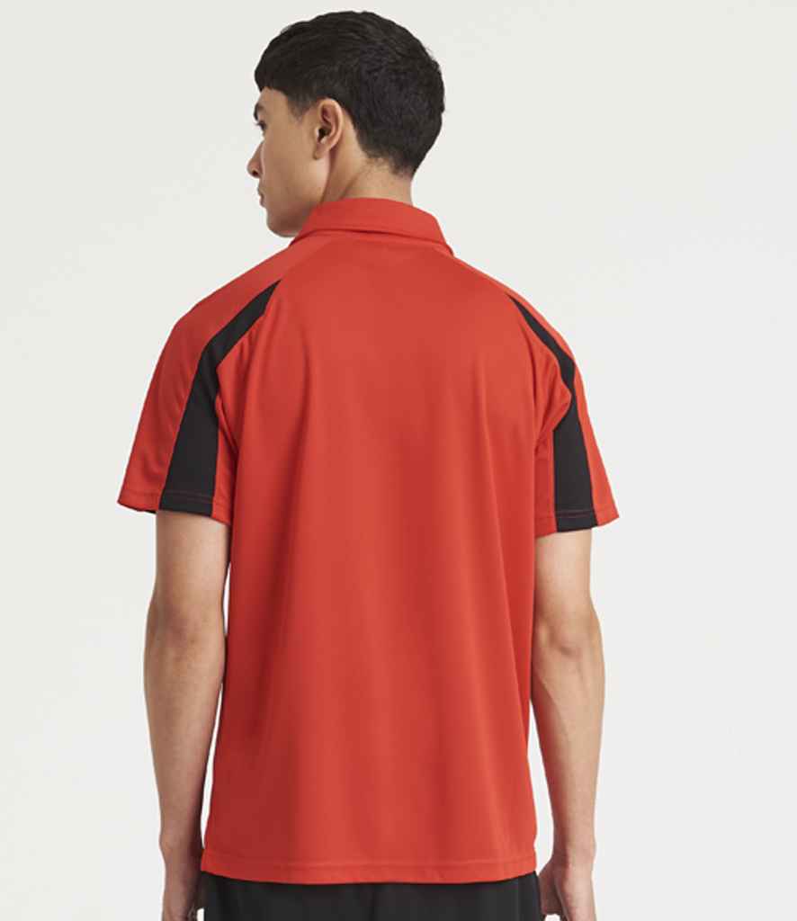 Just Cool JC043 Fire Red/Jet Black Model -  Ready to be Embroidered and Printed by Custard Workwear - Cheap Personalised and Customised Workwear in Nottinghamshire, Derbyshire and Leicestershire