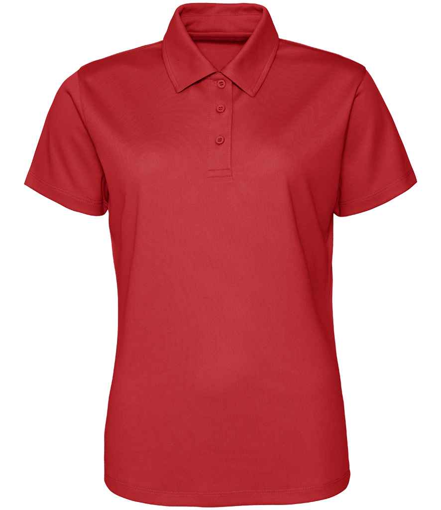 Just Cool JC045 Fire Red Front -  Ready to be Embroidered and Printed by Custard Workwear - Cheap Personalised and Customised Workwear in Nottinghamshire, Derbyshire and Leicestershire