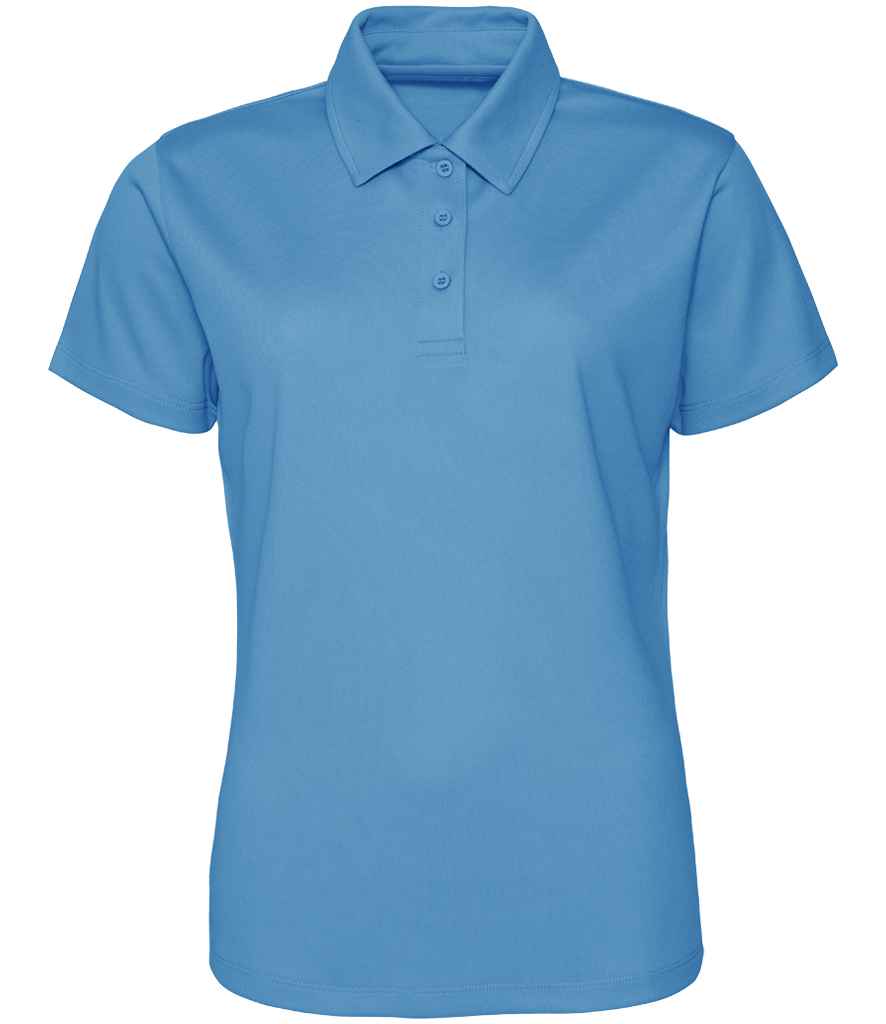 Just Cool JC045 Sapphire Blue Front -  Ready to be Embroidered and Printed by Custard Workwear - Cheap Personalised and Customised Workwear in Nottinghamshire, Derbyshire and Leicestershire