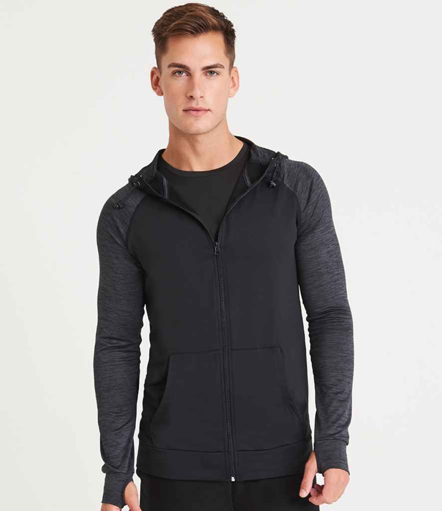 Just Cool JC057 Black/Black Slate Melange Model -  Ready to be Embroidered and Printed by Custard Workwear - Cheap Personalised and Customised Workwear in Nottinghamshire, Derbyshire and Leicestershire