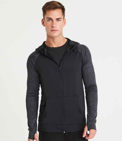 Just Cool JC057 Black/Black Slate Melange Model -  Ready to be Embroidered and Printed by Custard Workwear - Cheap Personalised and Customised Workwear in Nottinghamshire, Derbyshire and Leicestershire