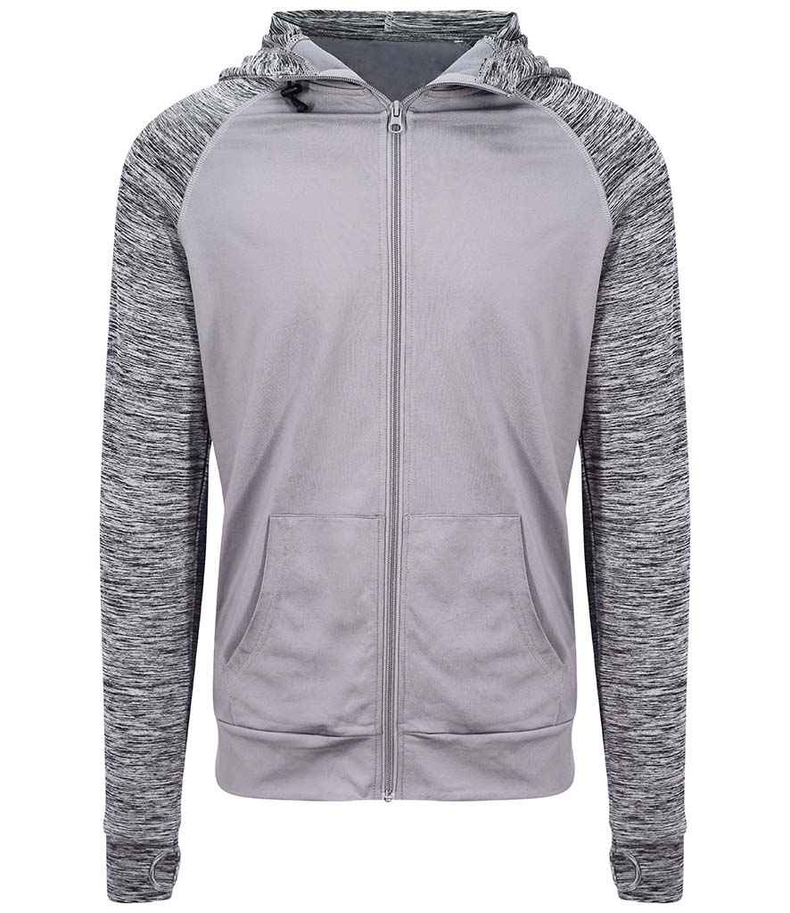 Just Cool JC057 Grey/Grey Melange Front -  Ready to be Embroidered and Printed by Custard Workwear - Cheap Personalised and Customised Workwear in Nottinghamshire, Derbyshire and Leicestershire