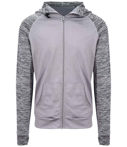 Just Cool JC057 Grey/Grey Melange Front -  Ready to be Embroidered and Printed by Custard Workwear - Cheap Personalised and Customised Workwear in Nottinghamshire, Derbyshire and Leicestershire