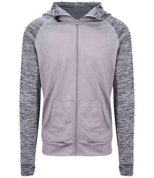 Just Cool JC057 Grey/Grey Melange Front -  Ready to be Embroidered and Printed by Custard Workwear - Cheap Personalised and Customised Workwear in Nottinghamshire, Derbyshire and Leicestershire
