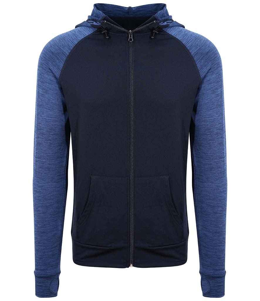 Just Cool JC057 Navy/Navy Melange Front -  Ready to be Embroidered and Printed by Custard Workwear - Cheap Personalised and Customised Workwear in Nottinghamshire, Derbyshire and Leicestershire