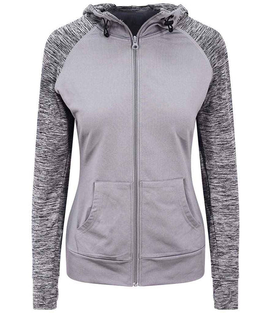 Just Cool JC058 Grey/Grey Melange Front -  Ready to be Embroidered and Printed by Custard Workwear - Cheap Personalised and Customised Workwear in Nottinghamshire, Derbyshire and Leicestershire