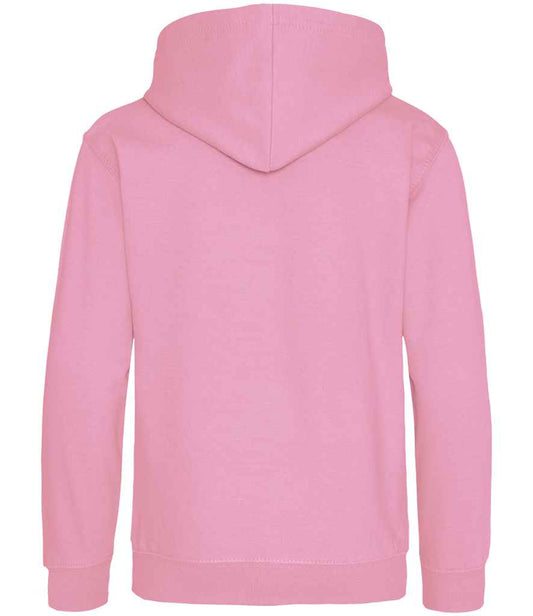 Just Hoods JH001B Candyfloss Pink Front -  Ready to be Embroidered and Printed by Custard Workwear - Cheap Personalised and Customised Workwear in Nottinghamshire, Derbyshire and Leicestershire