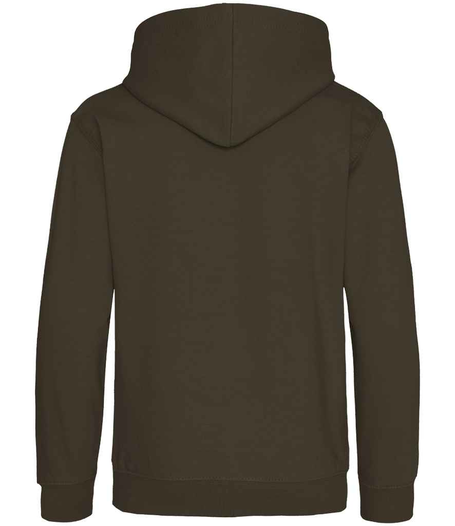 Just Hoods JH001B Olive Green Back -  Ready to be Embroidered and Printed by Custard Workwear - Cheap Personalised and Customised Workwear in Nottinghamshire, Derbyshire and Leicestershire