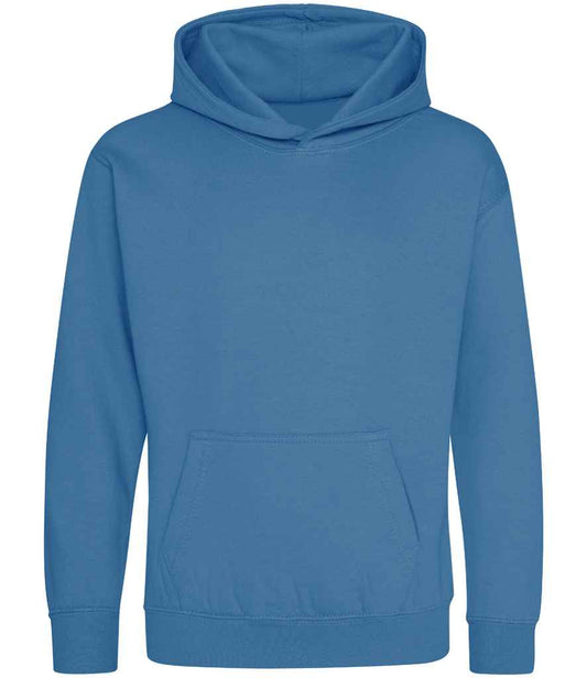 Just Hoods JH001B Sapphire Blue Front -  Ready to be Embroidered and Printed by Custard Workwear - Cheap Personalised and Customised Workwear in Nottinghamshire, Derbyshire and Leicestershire