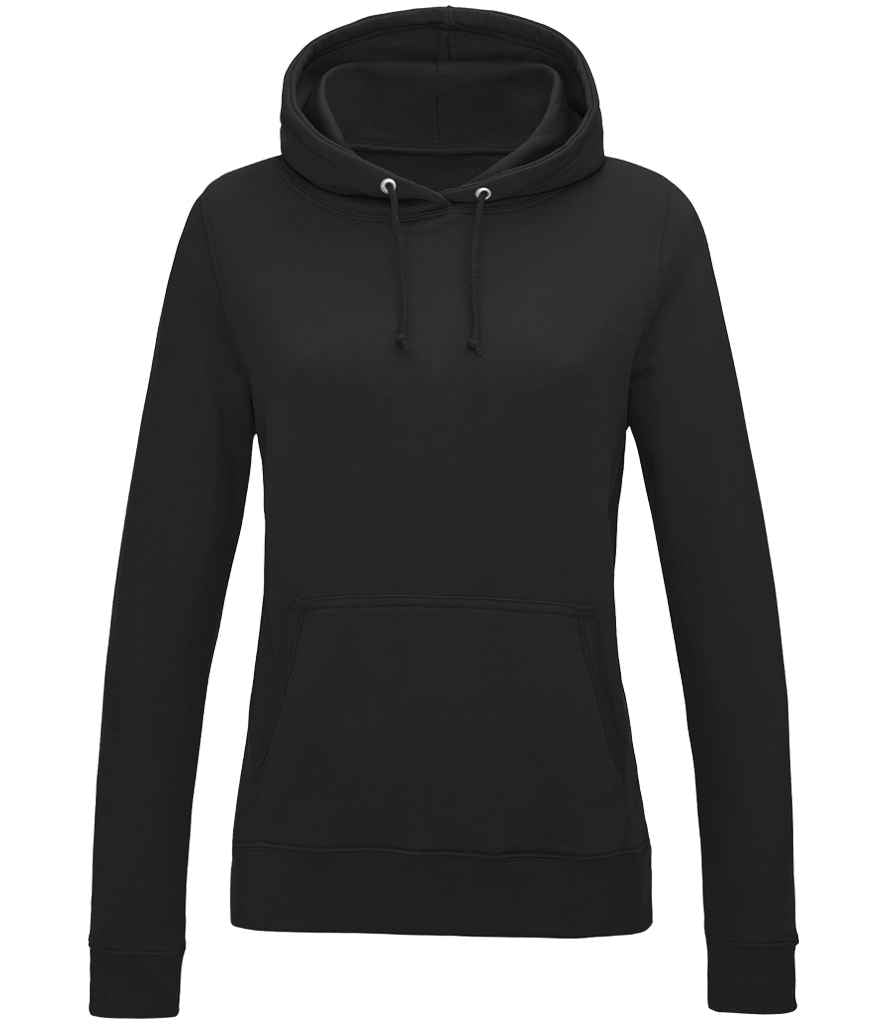 Just Hoods JH001F Jet Black Front -  Ready to be Embroidered and Printed by Custard Workwear - Cheap Personalised and Customised Workwear in Nottinghamshire, Derbyshire and Leicestershire
