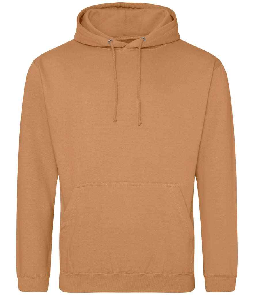 Just Hoods JH001 Caramel Latte Front -  Ready to be Embroidered and Printed by Custard Workwear - Cheap Personalised and Customised Workwear in Nottinghamshire, Derbyshire and Leicestershire
