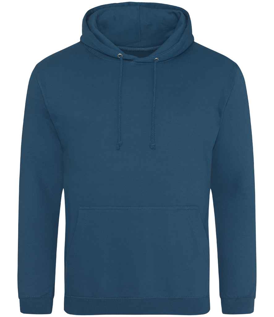 Just Hoods JH001 Deep Sea Blue Front -  Ready to be Embroidered and Printed by Custard Workwear - Cheap Personalised and Customised Workwear in Nottinghamshire, Derbyshire and Leicestershire