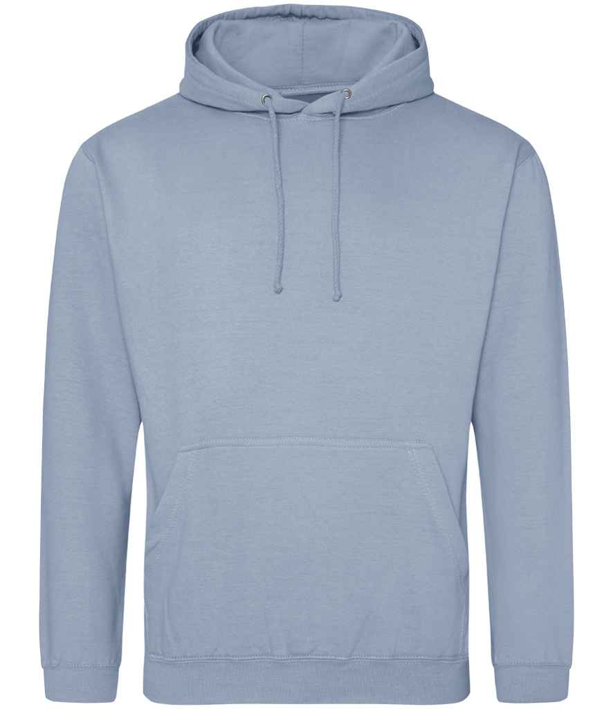 Just Hoods JH001 Dusty Blue Front -  Ready to be Embroidered and Printed by Custard Workwear - Cheap Personalised and Customised Workwear in Nottinghamshire, Derbyshire and Leicestershire