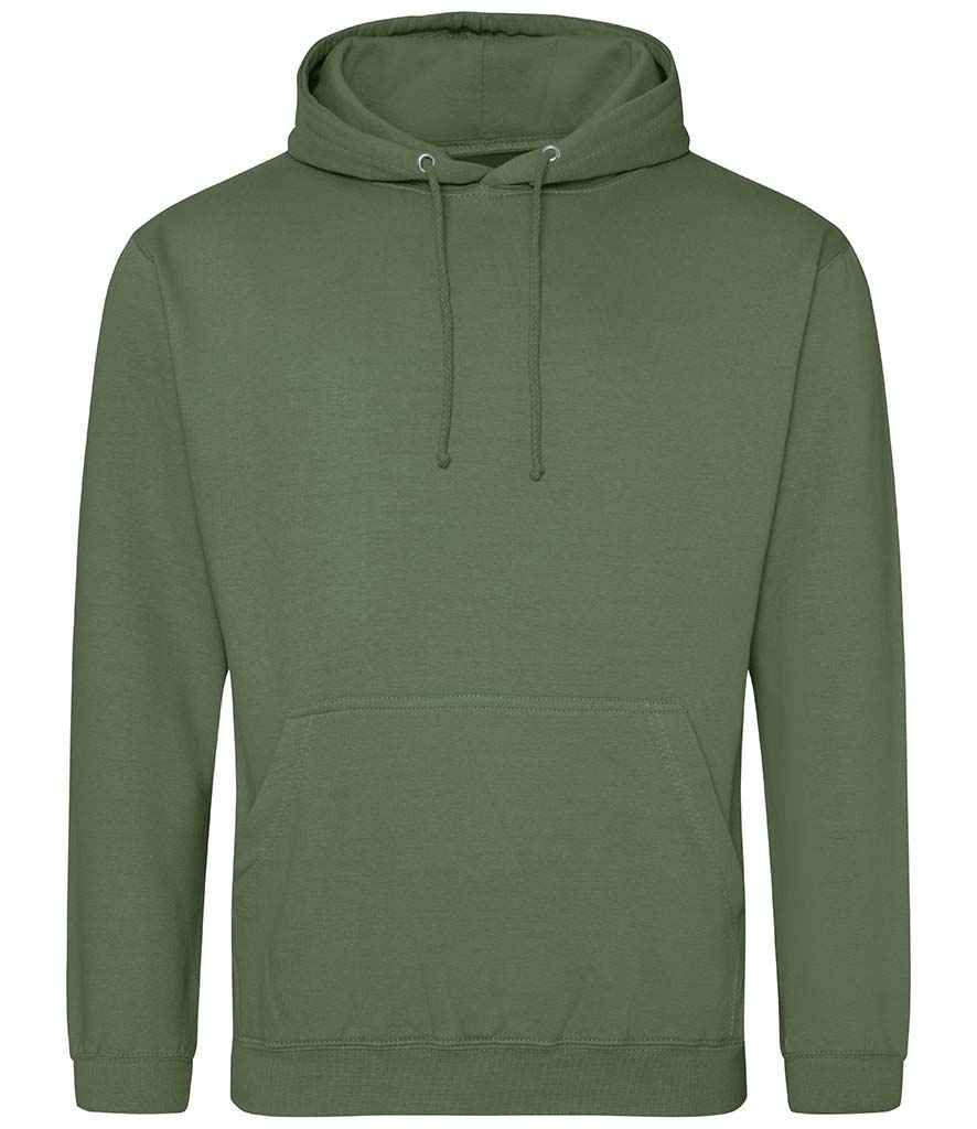 Just Hoods JH001 Earthy Green Front -  Ready to be Embroidered and Printed by Custard Workwear - Cheap Personalised and Customised Workwear in Nottinghamshire, Derbyshire and Leicestershire
