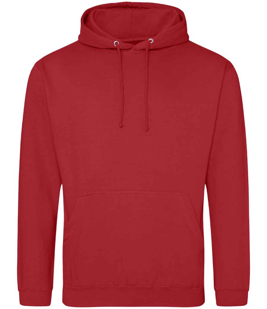 Just Hoods JH001 Fire Red Front -  Ready to be Embroidered and Printed by Custard Workwear - Cheap Personalised and Customised Workwear in Nottinghamshire, Derbyshire and Leicestershire