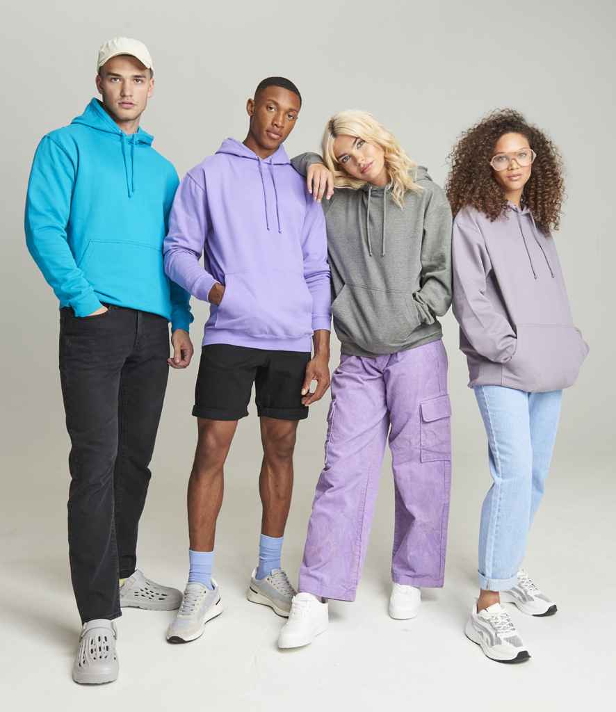 Just Hoods JH001 Lagoon Blue Model -  Ready to be Embroidered and Printed by Custard Workwear - Cheap Personalised and Customised Workwear in Nottinghamshire, Derbyshire and Leicestershire