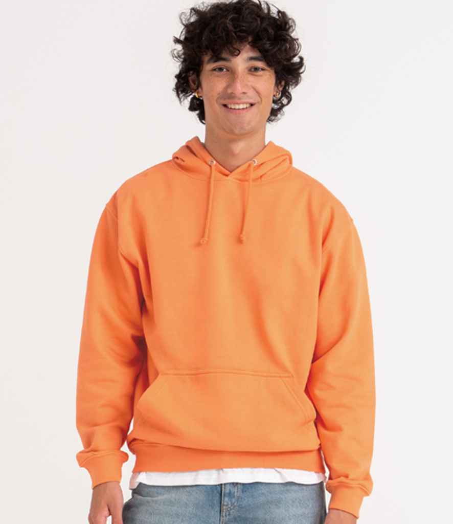 Just Hoods JH001 Light Orange Model -  Ready to be Embroidered and Printed by Custard Workwear - Cheap Personalised and Customised Workwear in Nottinghamshire, Derbyshire and Leicestershire
