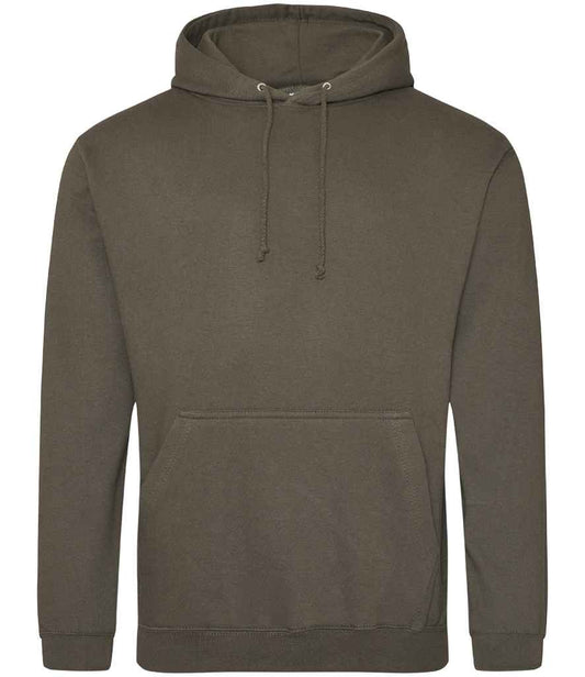 Just Hoods JH001 Olive Green Front -  Ready to be Embroidered and Printed by Custard Workwear - Cheap Personalised and Customised Workwear in Nottinghamshire, Derbyshire and Leicestershire