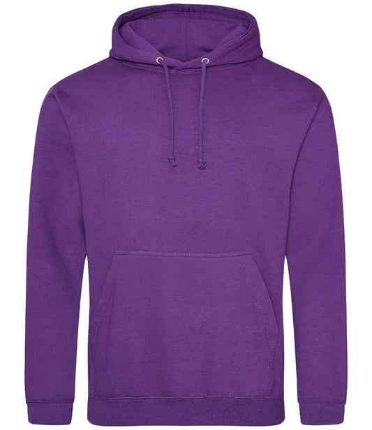 Just Hoods JH001 Purple Front -  Ready to be Embroidered and Printed by Custard Workwear - Cheap Personalised and Customised Workwear in Nottinghamshire, Derbyshire and Leicestershire
