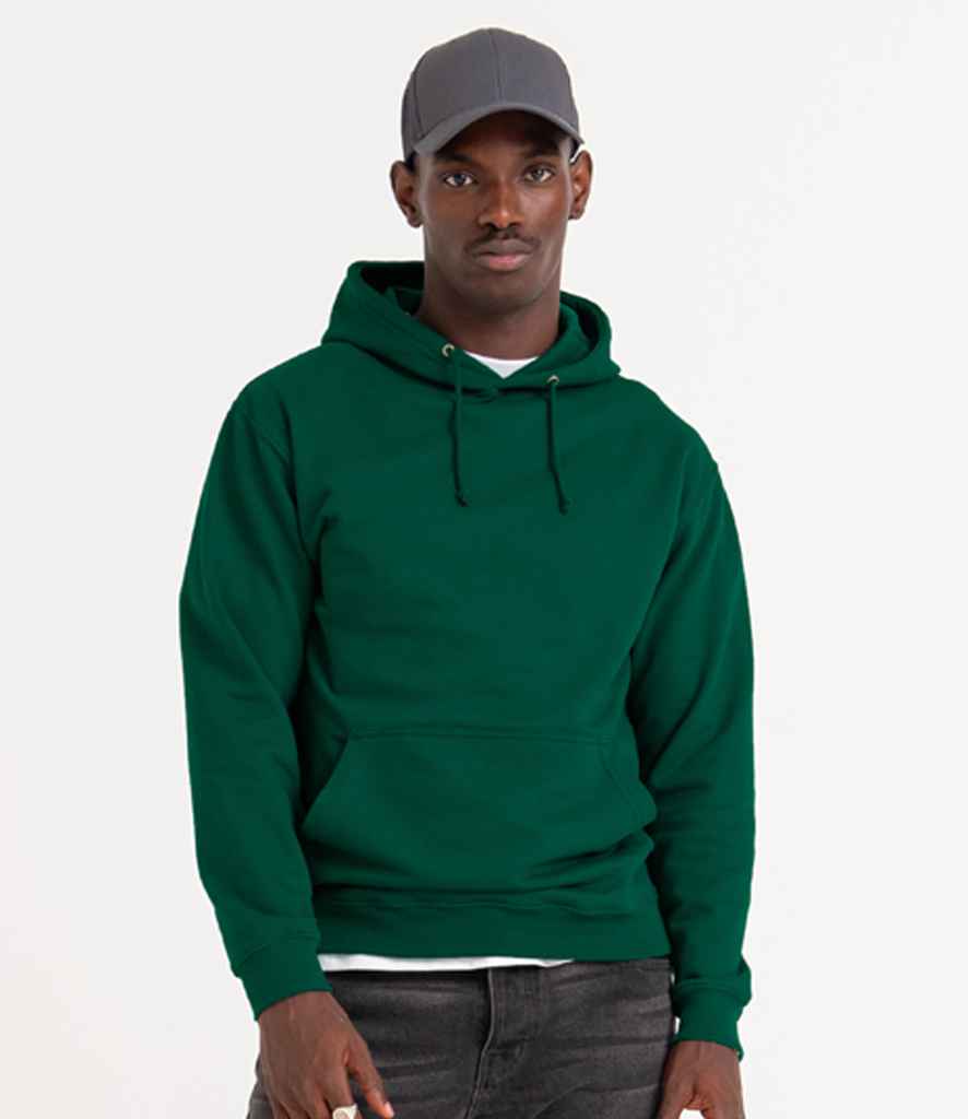 Just Hoods JH001 Rainforest Green Model -  Ready to be Embroidered and Printed by Custard Workwear - Cheap Personalised and Customised Workwear in Nottinghamshire, Derbyshire and Leicestershire