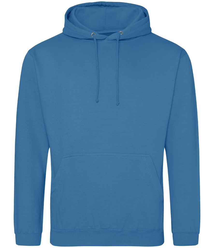 Just Hoods JH001 Sapphire Blue Front -  Ready to be Embroidered and Printed by Custard Workwear - Cheap Personalised and Customised Workwear in Nottinghamshire, Derbyshire and Leicestershire