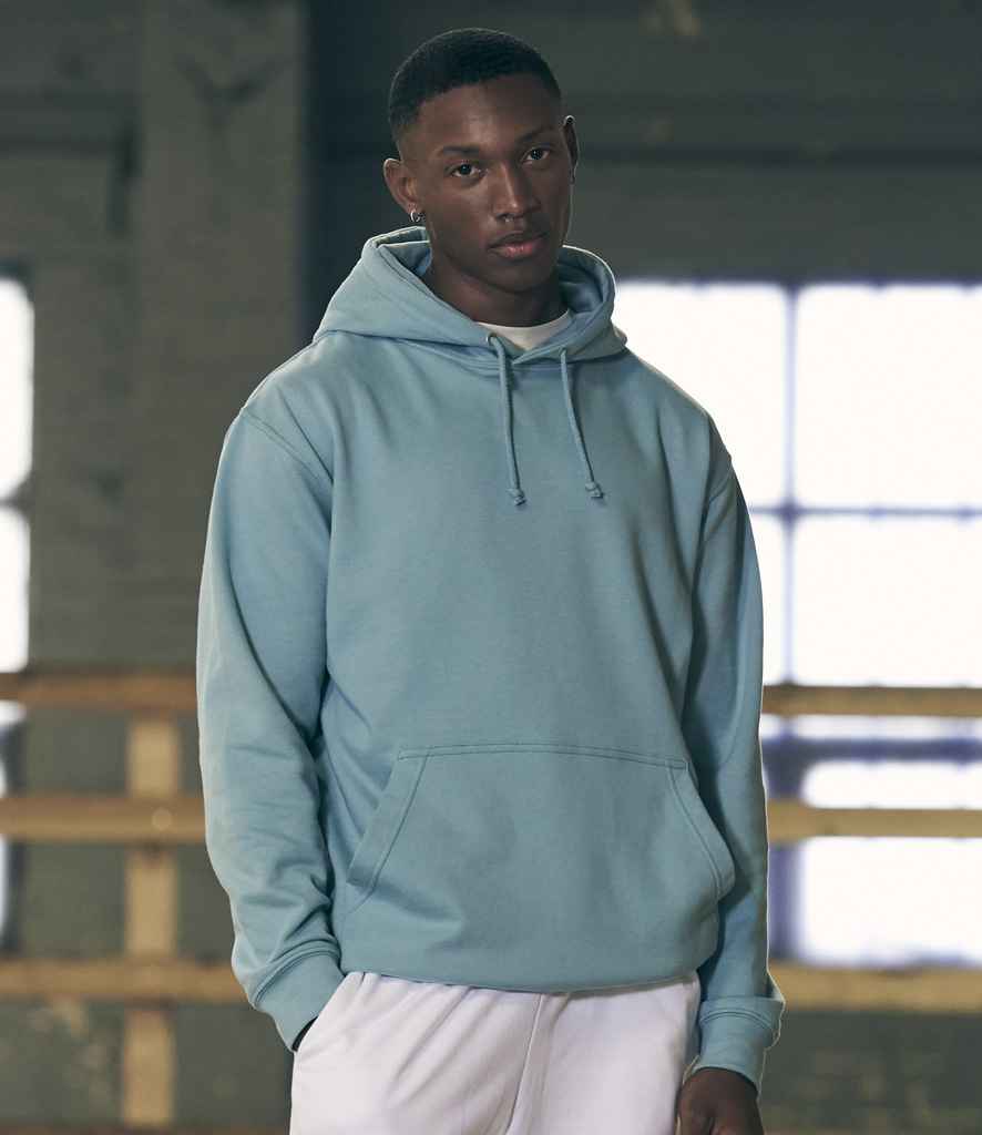 Just Hoods JH001 Seafoam Model -  Ready to be Embroidered and Printed by Custard Workwear - Cheap Personalised and Customised Workwear in Nottinghamshire, Derbyshire and Leicestershire