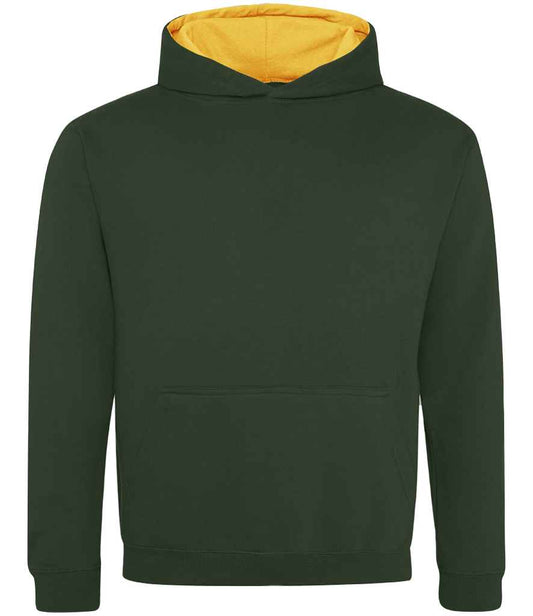 Just Hoods JH003B Forest Green/Gold Front -  Ready to be Embroidered and Printed by Custard Workwear - Cheap Personalised and Customised Workwear in Nottinghamshire, Derbyshire and Leicestershire