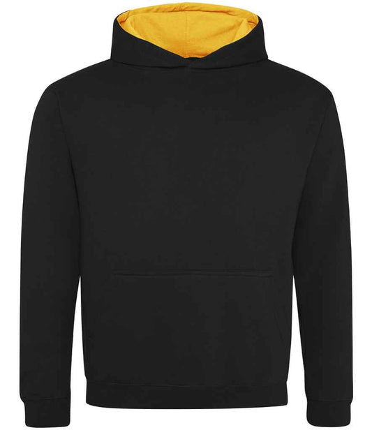 Just Hoods JH003B Jet Black/Gold Front -  Ready to be Embroidered and Printed by Custard Workwear - Cheap Personalised and Customised Workwear in Nottinghamshire, Derbyshire and Leicestershire